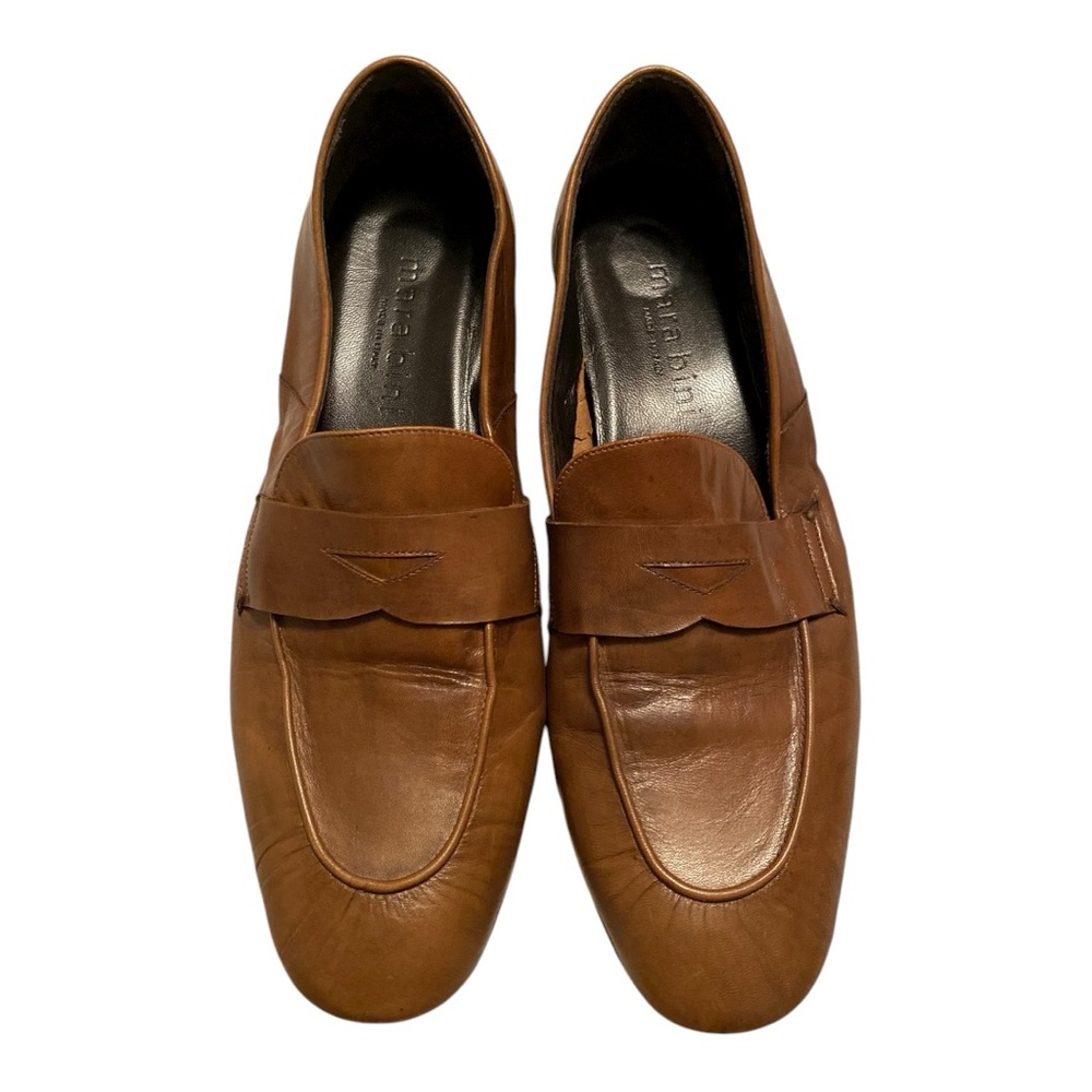 Mara Bini Tripon Cuoio Brown Leather Loafers Shoes Size 40.5